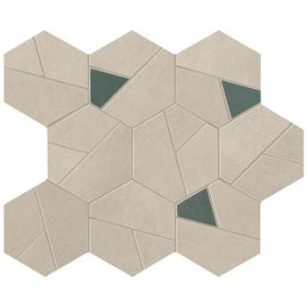 Cream Mosaico Hex Blue