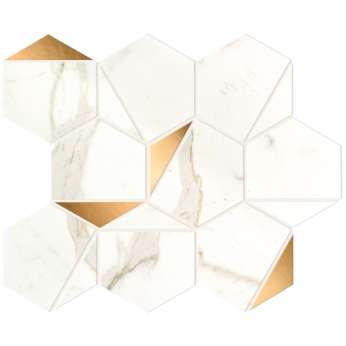 Calacatta Prestigio Gold Hex Shiny